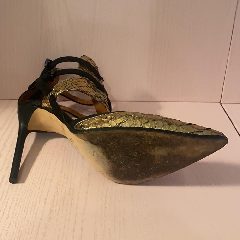 100MM Reed Krakoff Gold Python Pumps - Picture 2 of 2